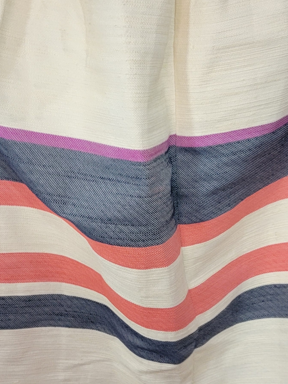 Hutch Anthropologie Varsity Striped Cream Midi Skirt with Coral - Picture 3 of 9